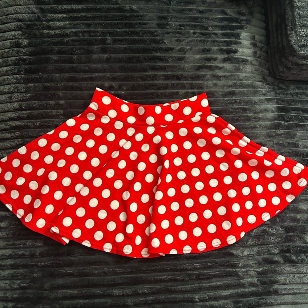 Stylish Red Polka Dot Midi Skirt